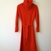 vintage 70s fire engine red turtleneck sweater dress m
