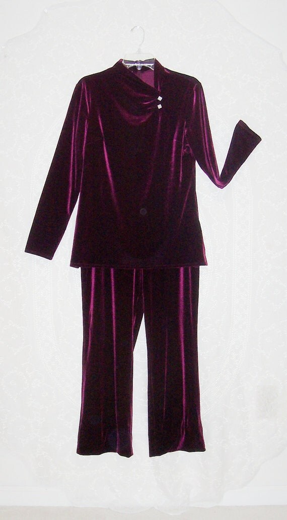 Size Small Vintage Velvet Pant Suit from Talbots by BocaVintage