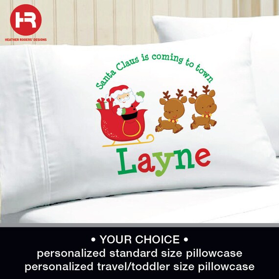 Santa Pillowcase Personalized Christmas by HeatherRogersDesigns