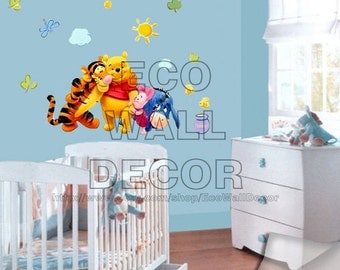 PEEL and STICK Kids Nursery Removable Vinyl Wall Sticker Mural Decal Art - Winnie the Pooh Tigger and Friend Hugging