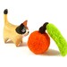 Chinese New Year Tangerine Orange Catnip Cat Toy - Needle Felted Wool