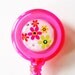 Flowers, ID Badge Holder, Retractable id, Badge clip, Gift for Her, Pink, for the office, Badge Reel (1448)