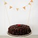 Fabric Cake Bunting Decoration - Cake Topper - Wedding, Birthday Party, Shower Decor in apricot, golden honey checks, cream and taupe floral