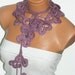 Discount Sale-Summer trend, crochet Pink Flower Lariat Scarf. Fashion Flower Scarves, Necklace...