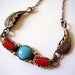 Vintage Jewelry Rita and Richard Begay Sterling Turquoise and Coral Navajo Native American