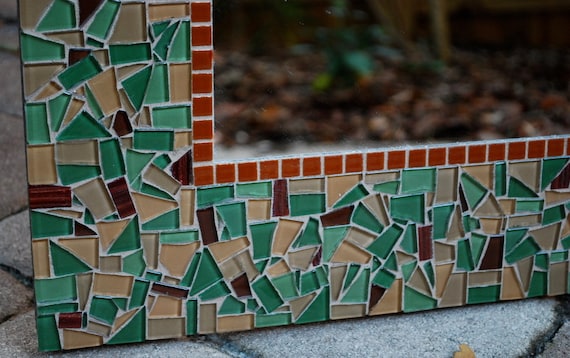 Large Wall Mirror Glass Mosaic by GreenStreetMosaics on Etsy
