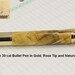 Handmade Bullet Pen in Gold Buckeye Burl and Bolt Action
