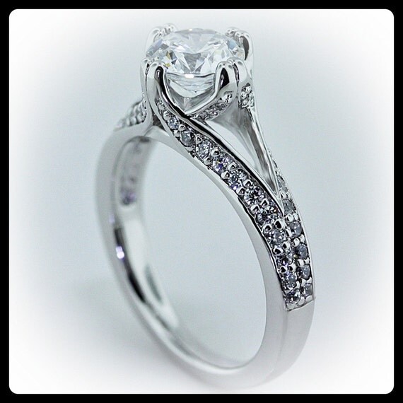 Moissanite Vintage Engagement Ring Diamond Side Stones Name