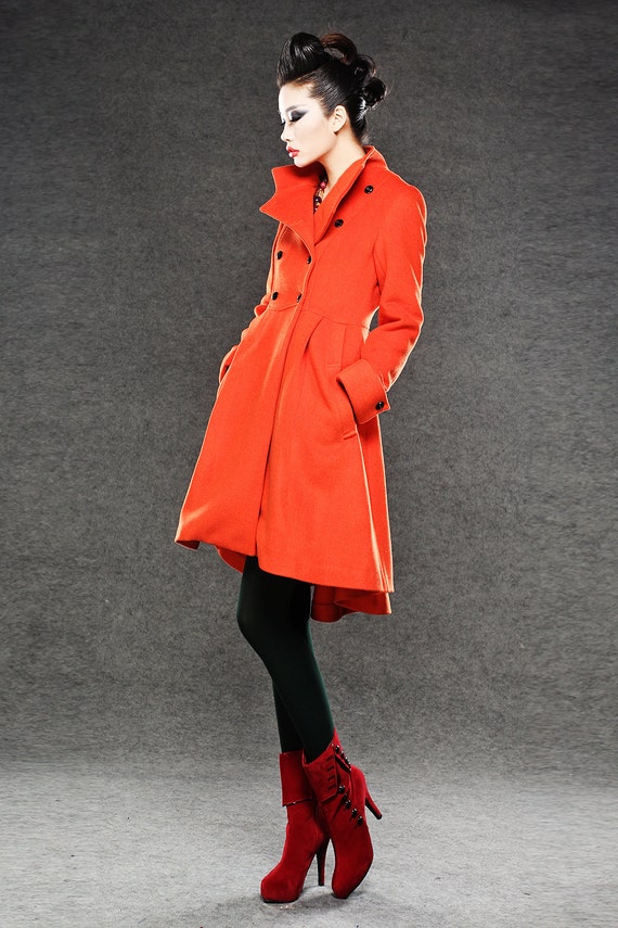 orange dress coat