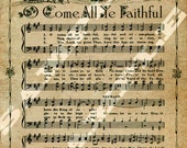 Items similar to O Come All Ye Faithful Christmas Holiday Religious Sheet Music Printable ...