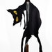 Cat Scarf Felted Scarf Surreal Gothic BLACK CAT SCARF Halloween Party Nuno felt Scarves Felt Wrap Nuno felt wearable art Silk Fiber Art
