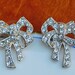 Vintage Earrings- Bow Rhinestone Suds - 1980's - Lovely Bridal or Every Day