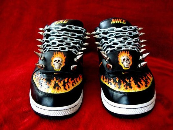 Items similar to Hand painted 'Ghost Rider' custom shoes: Nikes on Etsy