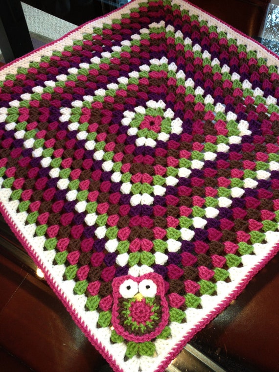 pattern crochet owl plush Crochet  Pattern Baby Blanket Square Car Seat Stroller / Granny