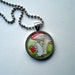 Rat Reading under a Mushroom - Unique Pendant Rat Art Necklace
