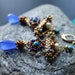 Shades of Blue, chalcedony, Turquoise and Pearl ,seed beads gold earrings - The Blue Goddess