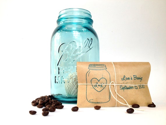 freshly roasted coffee wedding favors