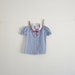 Vintage Girls Blouse -- Peter Pan Collar -- Blue Gingham Button Down -- Puff Sleeves -- Size 3 or 5