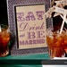 Rustic Wedding Sign - EAT DRINK and Be Married - 5x7, Purple, Kraft Paper