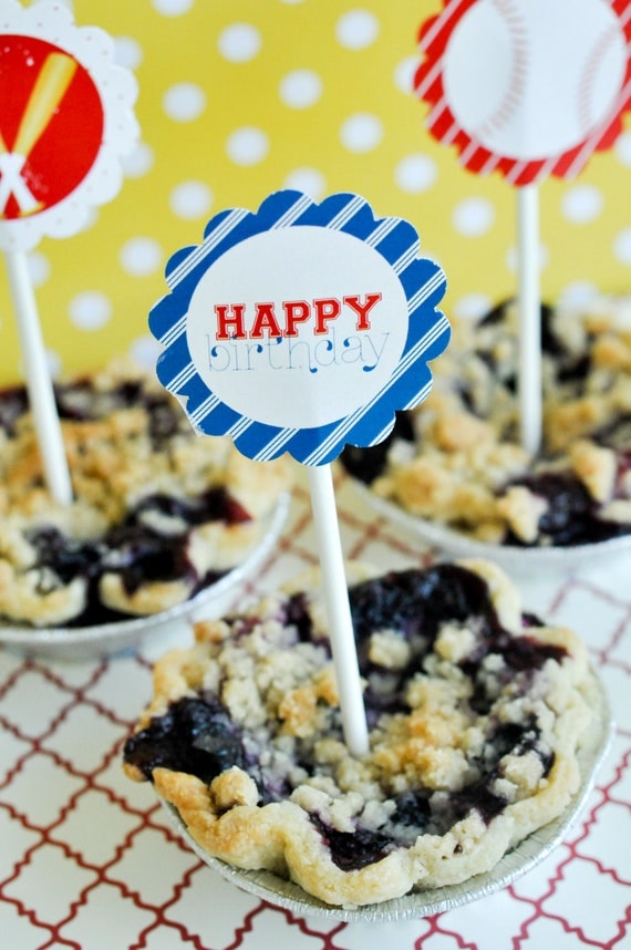 Baseball Party PRINTABLE 2 Inch Cupcake Toppers from Love The Day Il_570xn