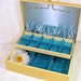Ivory Leather Look Jewelry Box - Vintage Lady Buxton - 2 Tiers - Shabby Chic Display Case