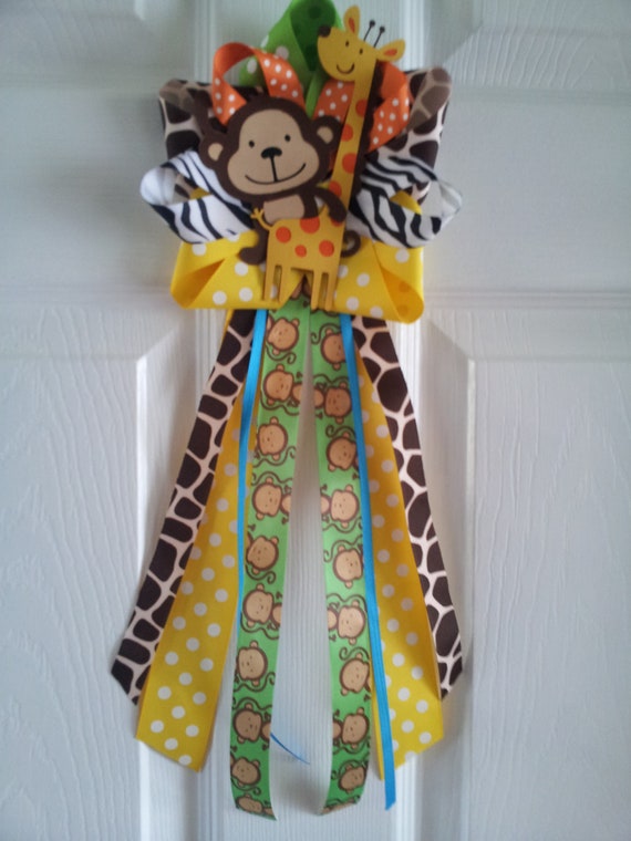 theme decoration jungle shower baby Monkey and Giraffe JUNGLE Items similar to theme door