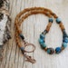 yoga jewelry - chrysocolla, tiger's eye - beaded necklace