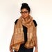 Chanderi SILK Scarf, Golden Goddess - Hand block printed, Natural Vegetable Dyes, Cotton Silk Blend, Extra Long Scarf, Shawl, Wrap