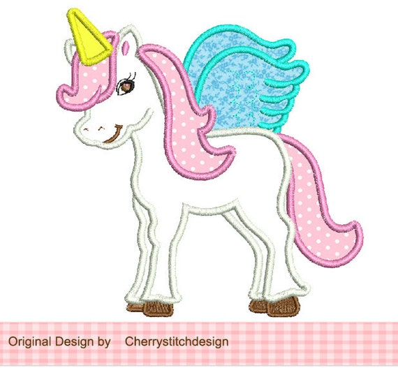 Embroidery design Unicorn embroidery applique approximate