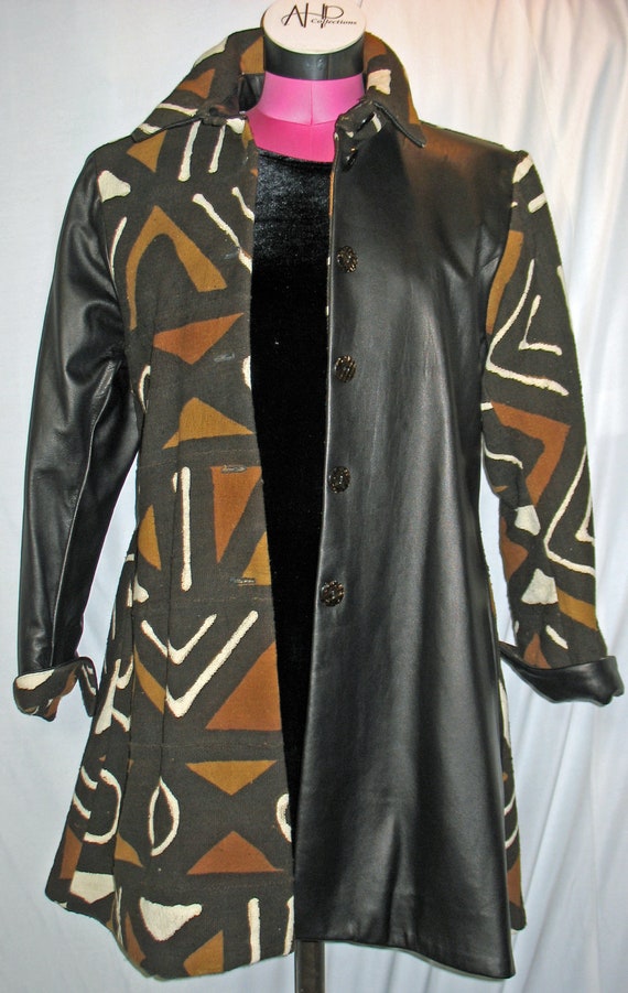 African Mudcloth Coat Women's by designAnnAtelier on Etsy