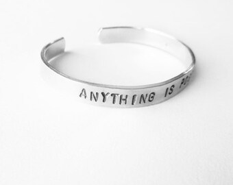 Hand Stamped Jewelry Anything is Possible aluminum bracelet - positive ...