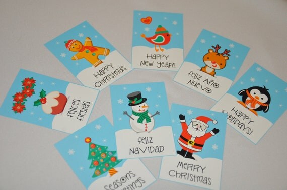 Let it Snow Christmas New Year gift tags and cards - Text EDITABLE by you - pdf printable DIY craft - INSTANT Download Il_570xn