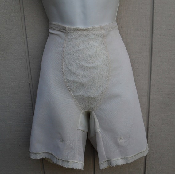 Vintage Satin back and Lace front Panty Girdle // 3X sz 36