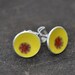 carnation enameled mini post earrings