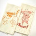 Eggs and Bacon Breakfast Tea Dish Towel set for the kitchen