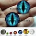 Taxidermy Glass Eyes - 20mm - Blue Dragon Eye Cabochons for Steampunk Jewelry and Pendant Making