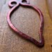 Forged Fall Leaf in Ember Red Patina - Pure Copper Artisan Component