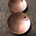 Antiqued Copper Charms - 1 Pair - Hammered Artisan Jewelry Components