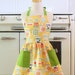 Retro Apron Teapots and Teacups on Yellow Full Apron for Little Girls