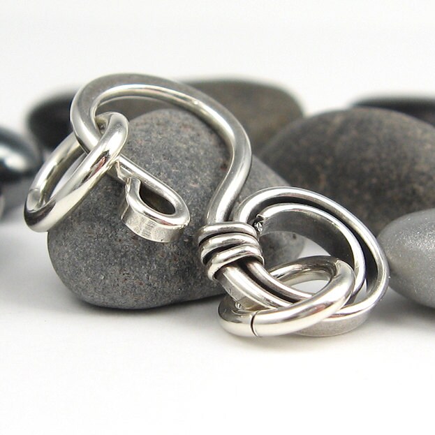 Handmade Silver Clasp Sterling WireWrapped Jewelry Finding