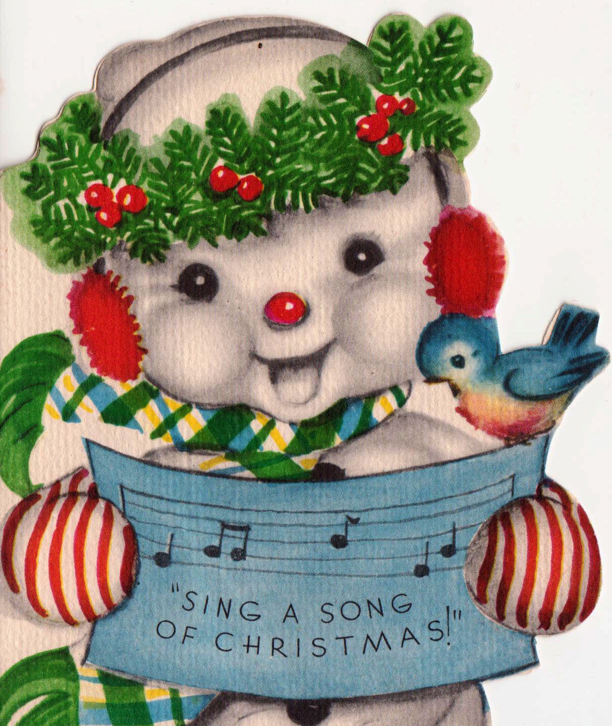 Vintage Christmas Singing Snowman Greetings by 