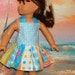 American Girl Doll Sun Dress Moda Clementine in Aqua Tones
