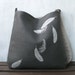 Hemp Messenger Bag with Falling Feathers Organic Cotton Lining - Charcoal Gray