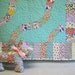 Baby Boy Quilt - Baby Girl Quilt and Scottie Dog Set - Feedsack Snake Trails