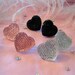 Crystal Heart Stud Earrings- Silver, Pink or Black