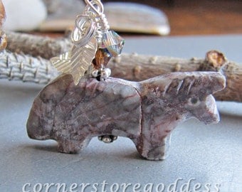 Carved Stallion Mare Horse Charm Zipper Pull by Cornerstoregoddess