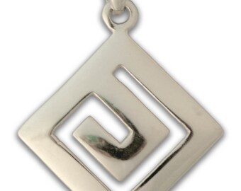 Meander-Greek Key - Sterling Silver Pendant