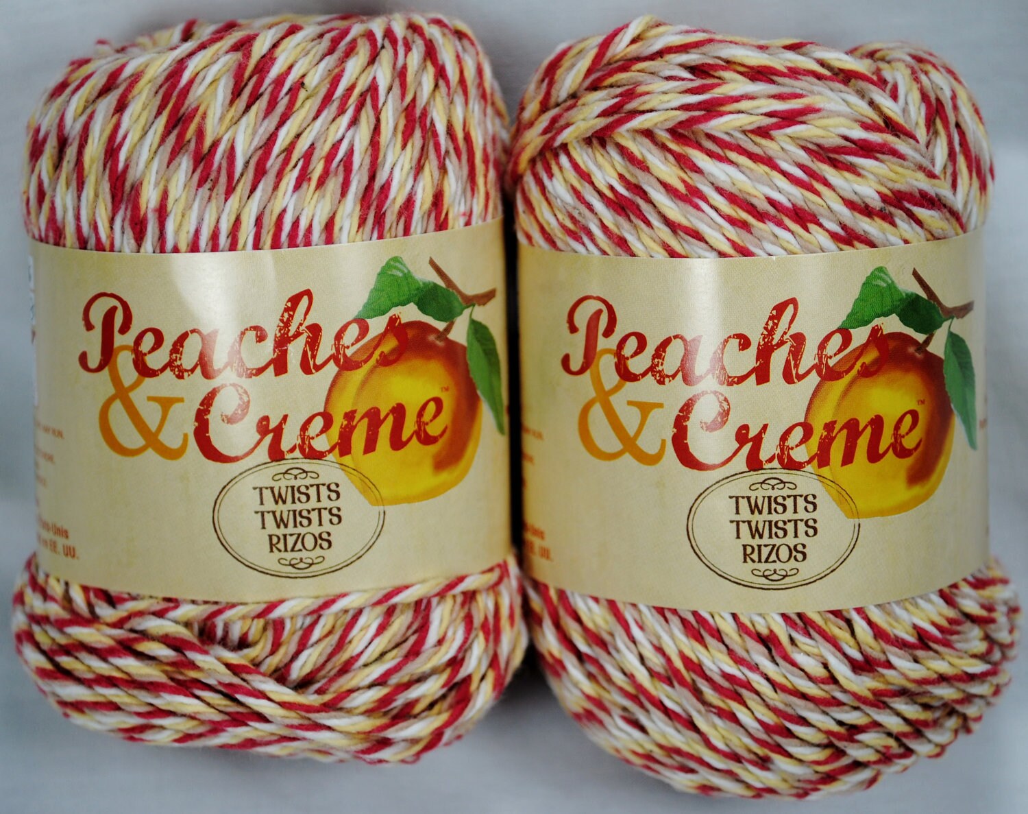 2 skeins Peaches & Creme Twists Cotton Yarn by AlisonDesigns