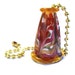 Lampwork glass bead ceiling fan pull, wine red and amber handmade fob, SRA, cgge, tt team, leteam