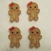 4 Felt GINGERBREAD GIRL Applique Embellishments style B red bow